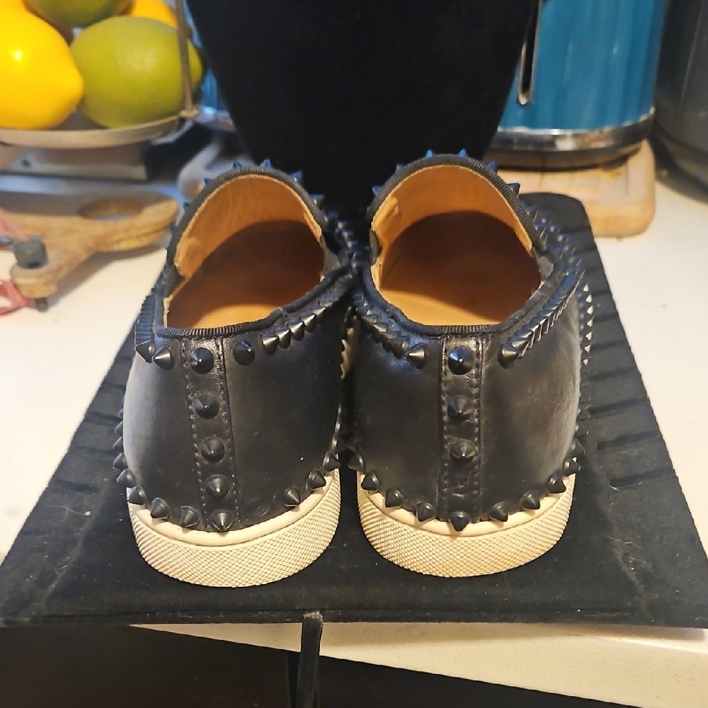 Christian La Boutin Black Studded Slip-On's - Picture 4 of 12